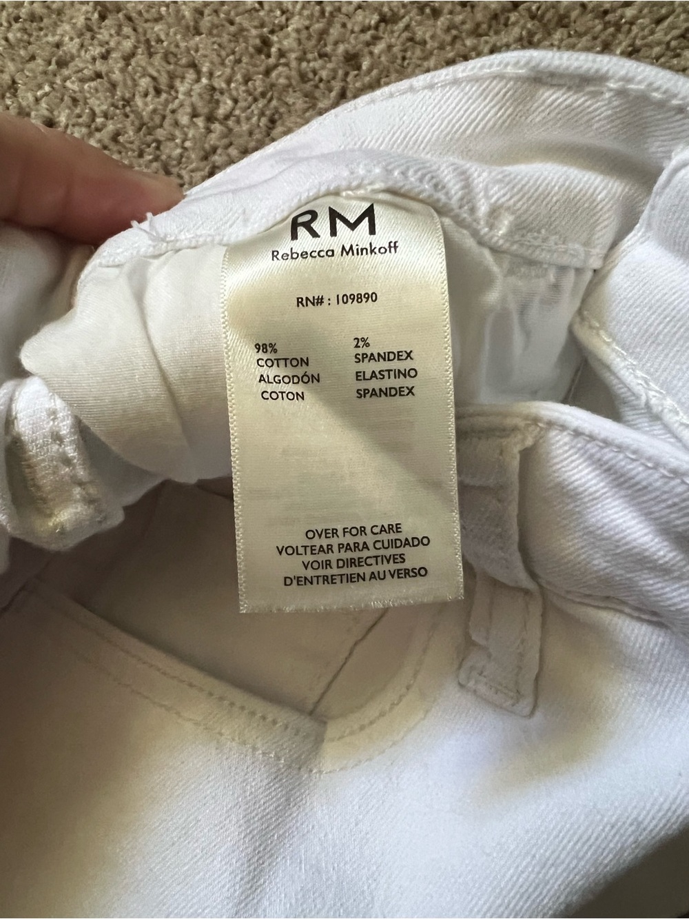 Rebecca‎ Minkoff White High-Rise Denim Shorts - Picture 3 of 13